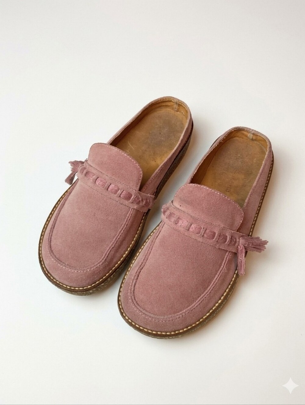 LUCKY BRAND Taniae Pink Suede Leather Clog Mule Boho Westerm Size 8